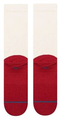 Stance Heating Up Crew Socks, White/Red