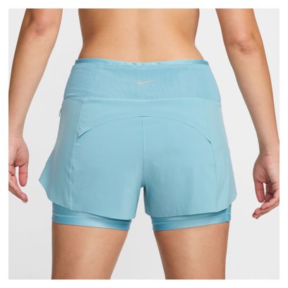 Short 2-en-1 Nike Dri-FIT Swift 3in Bleu Femme