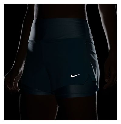 Pantalones cortos <strong>2</strong> en 1 Nike Dri-FIT Swift 3in Azul, Mujer