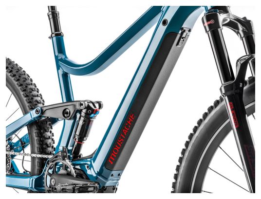 VTT Électrique Tout-Suspendu Moustache Bikes Samedi 27 Wide 3 Smart System Shimano Deore 11V 625 Wh 27.5'' Bleu Pétrole 2023