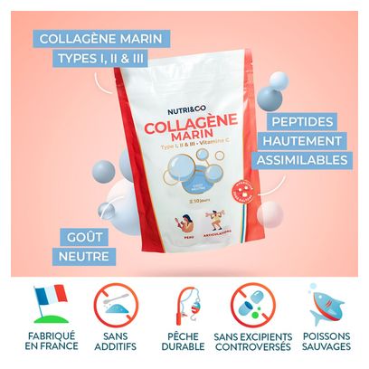 Collagène Marin - Peau et Santé des Articulations - Goût Neutre - 180 grammes