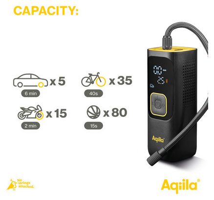 Powertec Aqiila C7 – Mini pompe électrique   compresseur portable / auto / paddle / velo
