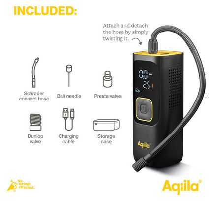 Powertec Aqiila C7 – Mini pompe électrique   compresseur portable / auto / paddle / velo