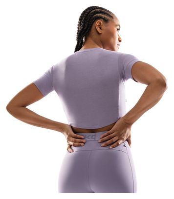 T-shirt crop top fitness manches courtes femme Harmony Pourpre