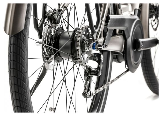 Vélo Électrique Moustache Samedi 28.3 Open Shimano  Nexus 2023 Titanium. mat