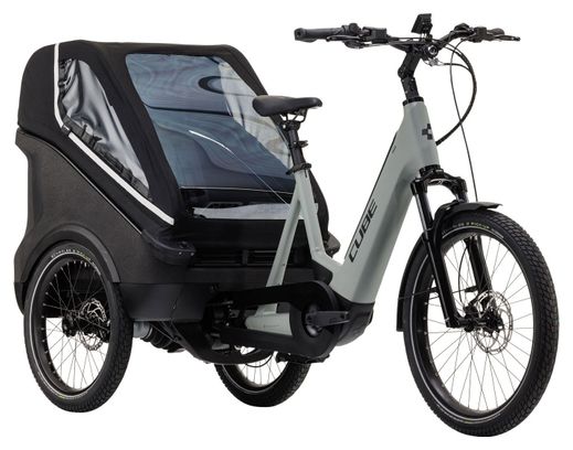 Vélo Cargo Triporteur Électrique Cube Trike Family Hybrid 750 Enviolo Cargo 750 Wh 24/20'' Gris Vert Swamp 2023