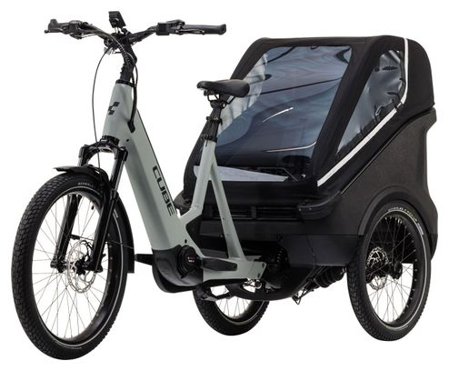 Vélo Cargo Triporteur Électrique Cube Trike Family Hybrid 750 Enviolo Cargo 750 Wh 24/20'' Gris Vert Swamp 2023