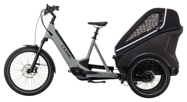 Vélo Cargo Triporteur Électrique Cube Trike Family Hybrid 750 Enviolo Cargo 750 Wh 24/20'' Gris Vert Swamp 2023