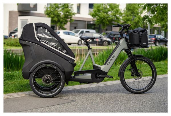 Vélo Cargo Triporteur Électrique Cube Trike Family Hybrid 750 Enviolo Cargo 750 Wh 24/20'' Gris Vert Swamp 2023