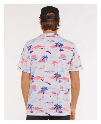 T-Shirt Technique Manches Courtes Dharco Jessie Blanc/Flamands Roses