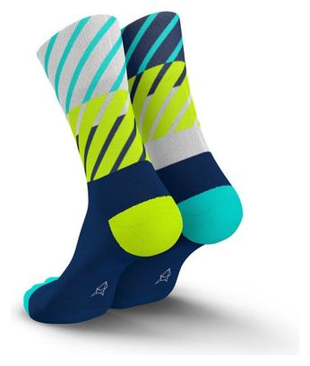 Chaussettes Incylence Diagonals Bleu/Blanc/Jaune fluo 