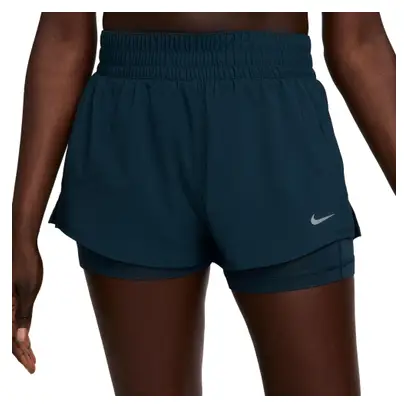 Nike One 3in Blau Damen 2-in-1 Shorts