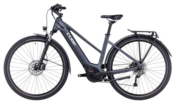 Cube Touring Hybrid One 625 Trapeze Elektrische Hybride Fiets Shimano Alivio 9S 625 Wh 700 mm Grijs 2024