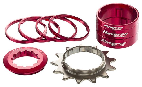 Kit Single Speed Reverse Red / Pignone 13 denti rossi