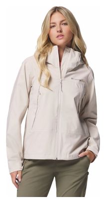 Chaqueta impermeable Columbia Boulder Falls Beige para mujer