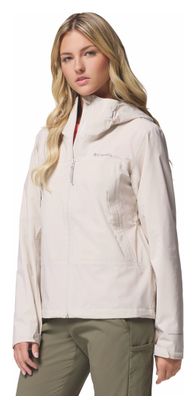 Chaqueta impermeable Columbia Boulder Falls Beige para mujer
