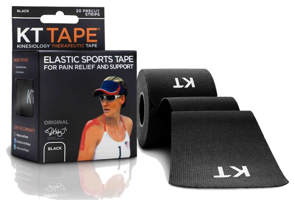 KT TAPE Nastro pretagliato in rotolo COTON ORIGINAL Nero 20 nastri
