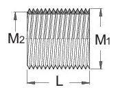 Set di 10 boccole filettate Unior per manovella sinistra 5/8 "x24 - 9/16 "x20 Argento