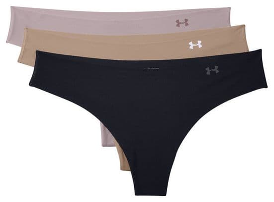 Under Armour Pure Stretch Women's Thongs (Set of 3) Black Beige