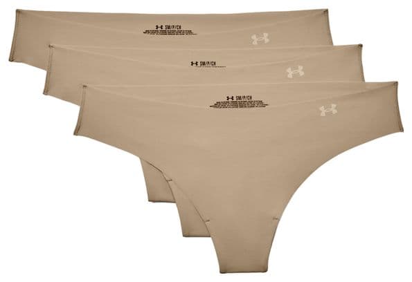 Under Armour Pure Stretch Women's Thongs (Set of 3) Beige