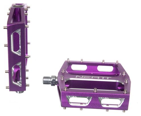 Par de pedales planos Neatt Attack V2 XL de 11 pines violetas