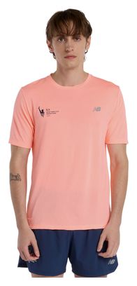 New Balance NYC Marathon Athletics Roze Heren Jersey met korte mouwen