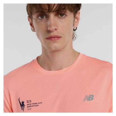 New Balance NYC Marathon Athletics Roze Heren Jersey met korte mouwen