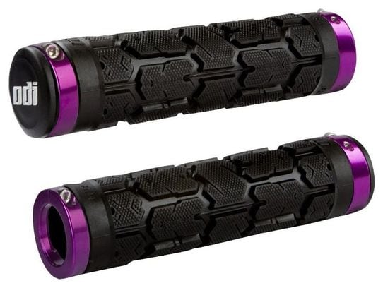 Pair of Odi Rogue Lock-On 130mm Black/Purple Grips