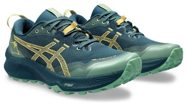 Asics Gel Trabuco 12 Blue Green Yellow Trail Running Shoes