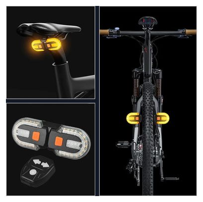 Clignotants vélo LED avec télécommande sans fil – 3 en 1 USB rechargeable