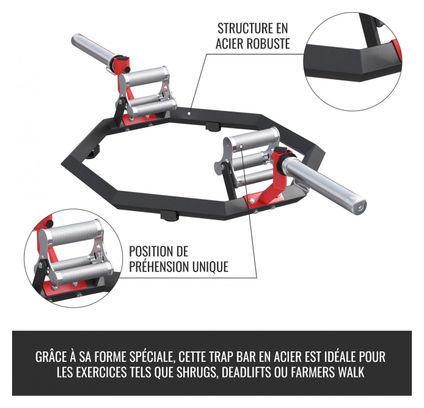 Trap Bar ergonomique à plusieurs poignées - Pour disques Olympiques