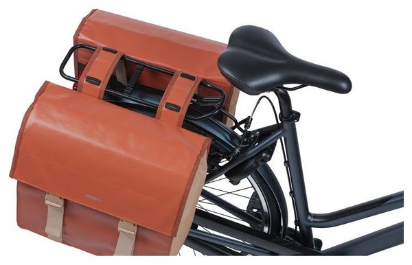 Basil Urban Load Double Bag 48-53L Terra Red/Pink