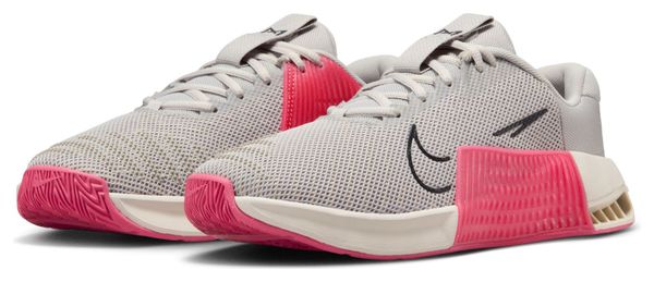 Zapatillas de entrenamiento Nike Metcon 9 Gris/Rojo, Mujer