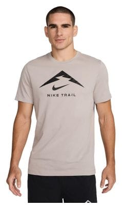 Nike Dri-Fit Trail Logo Kurzarm Trikot Grau Herren