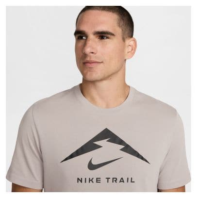 Nike Dri-Fit Trail Logo Kurzarm Trikot Grau Herren