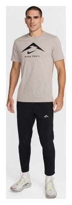 Nike Dri-Fit Trail Logo Kurzarm Trikot Grau Herren