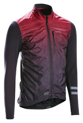 Triban RC500 Shield Long Sleeve Jersey Bordeaux / Black