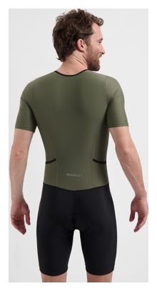 Combinaison Trifonction Unisexe Manches Courtes Rogelli Florida Noir/Vert