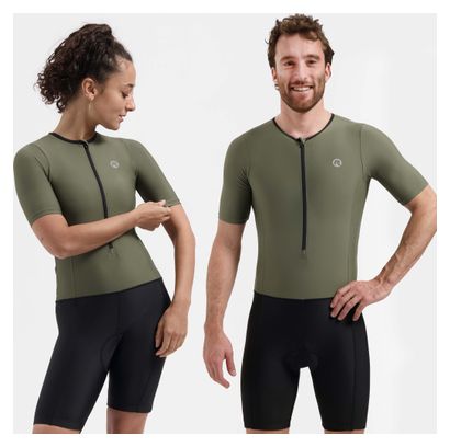 Combinaison Trifonction Unisexe Manches Courtes Rogelli Florida Noir/Vert