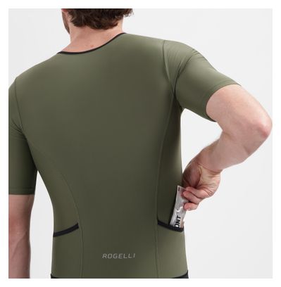 Combinaison Trifonction Unisexe Manches Courtes Rogelli Florida Noir/Vert