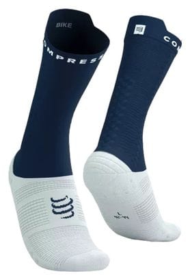 Chaussettes Compressport Pro Racing Socks v4.0 Bike Bleu/Blanc