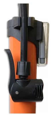 Pompe à pied en acier avec manomètre - 12 BARs - Orange