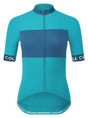 Damen Kurzarmtrikot Le Col Sport Blau