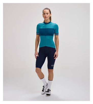 Maillot de manga corta Le Col Sport Azul para mujer