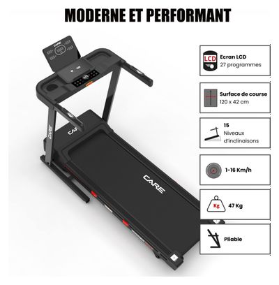 Tapis de course connecté - 16km/h - CARE - Jogger max - KINOMAP