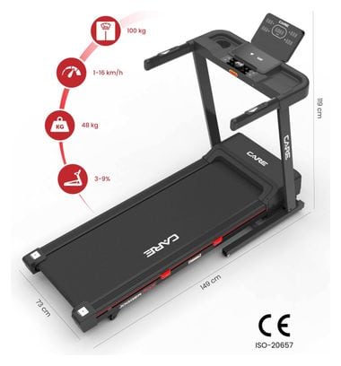 Tapis de course connecté - 16km/h - CARE - Jogger max - KINOMAP