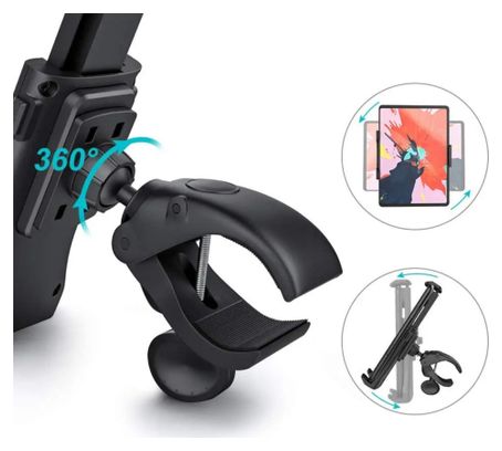 Support vélo pour tablette et smartphone – Guidon 18 à 50 mm  rotation 360°