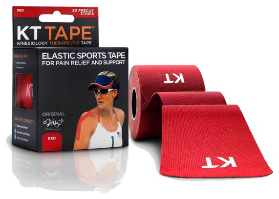 KT TAPE Rollo de cinta precortada COTON ORIGINAL Rojo 20 cintas