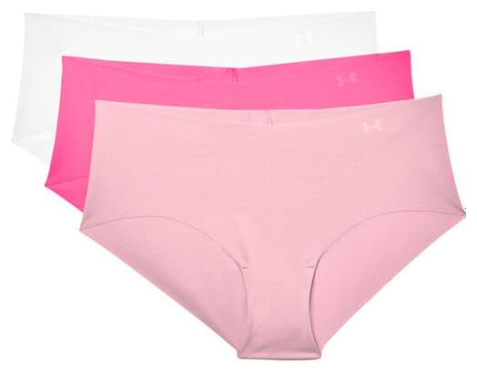 Calzoncillos <strong>Under Armour Pure Stretch</strong>para mujer (lote de 3) Rosa Blanco