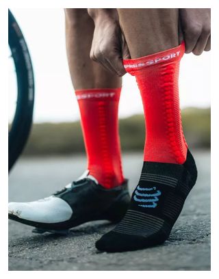 Calcetines Compressport Pro Racing v4.0 Bike Rojo/Negro